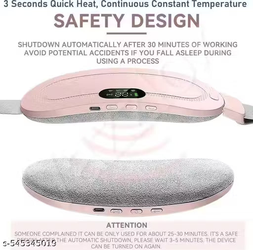 Period Cramp Relief Massager & Heating Pad for Period Cramps Portable Cordless Periods Cramps Relief Machine 3-Temp. & 4-Massage Mode Fast Heating Menstrual Period Pain Relief Device for Women.