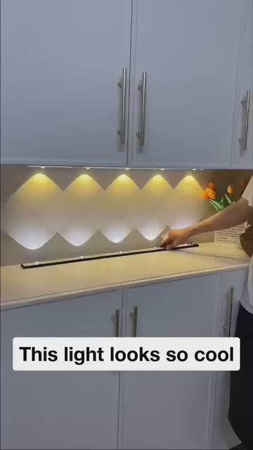 LED Motion Sensor Cabinet Light – 40cm Rechargeable Wireless Strip with 2 Color Modes, Dimmable, Remote & Motion Activated, Easy Install Under Cabinet Light for Kitchen, Wardrobe, Hallway (1 Pack)