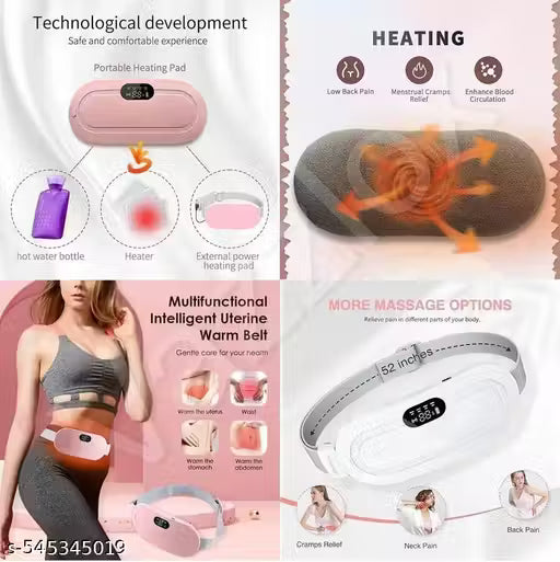 Period Cramp Relief Massager & Heating Pad for Period Cramps Portable Cordless Periods Cramps Relief Machine 3-Temp. & 4-Massage Mode Fast Heating Menstrual Period Pain Relief Device for Women.